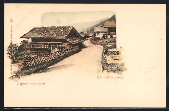 Cartoline postali: St. Beatenberg, Wegpartie mit Alpenhäus – Usato da Berlin venduto da bartko-reher