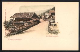 St. Beatenberg, Wegpartie mit Alpenhäus