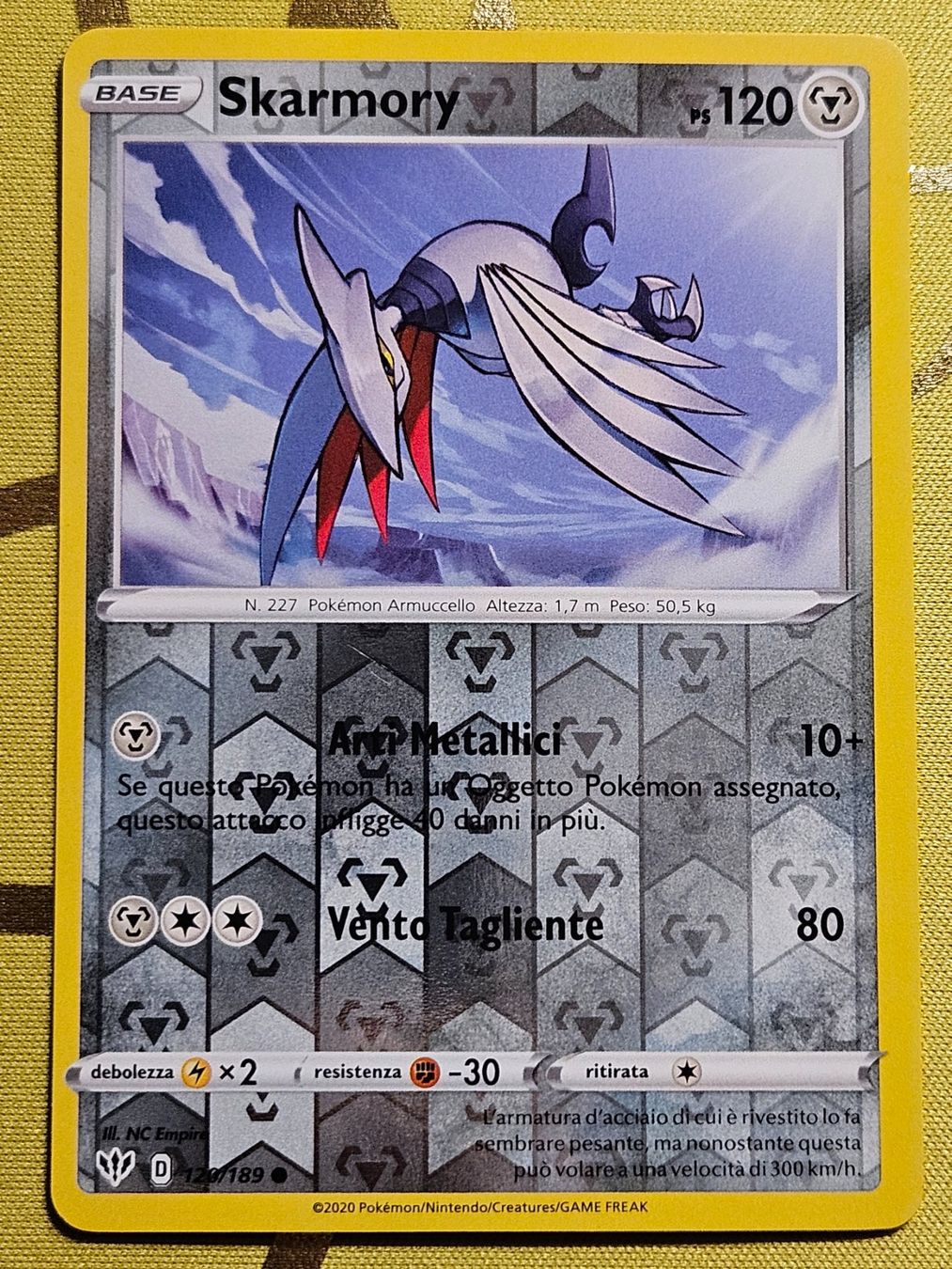 Pokémon Carte collezionabili: Darkness Ablaze - Skarmory 120/189 IT – Usato da Bellinzona venduto da Pokemarco