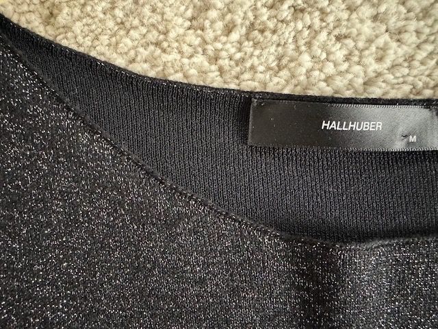 HALLHUBER Pullover Schwarz Lurex Milano Strick GrM (Gebraucht) in
