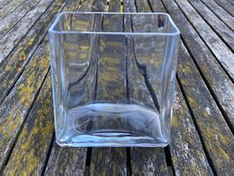 Glas Dekoration Vase eckig ca. 14 x 10 x 14 cm