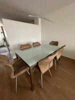 Moderner Esstisch Glas/Chromstahl 160/90