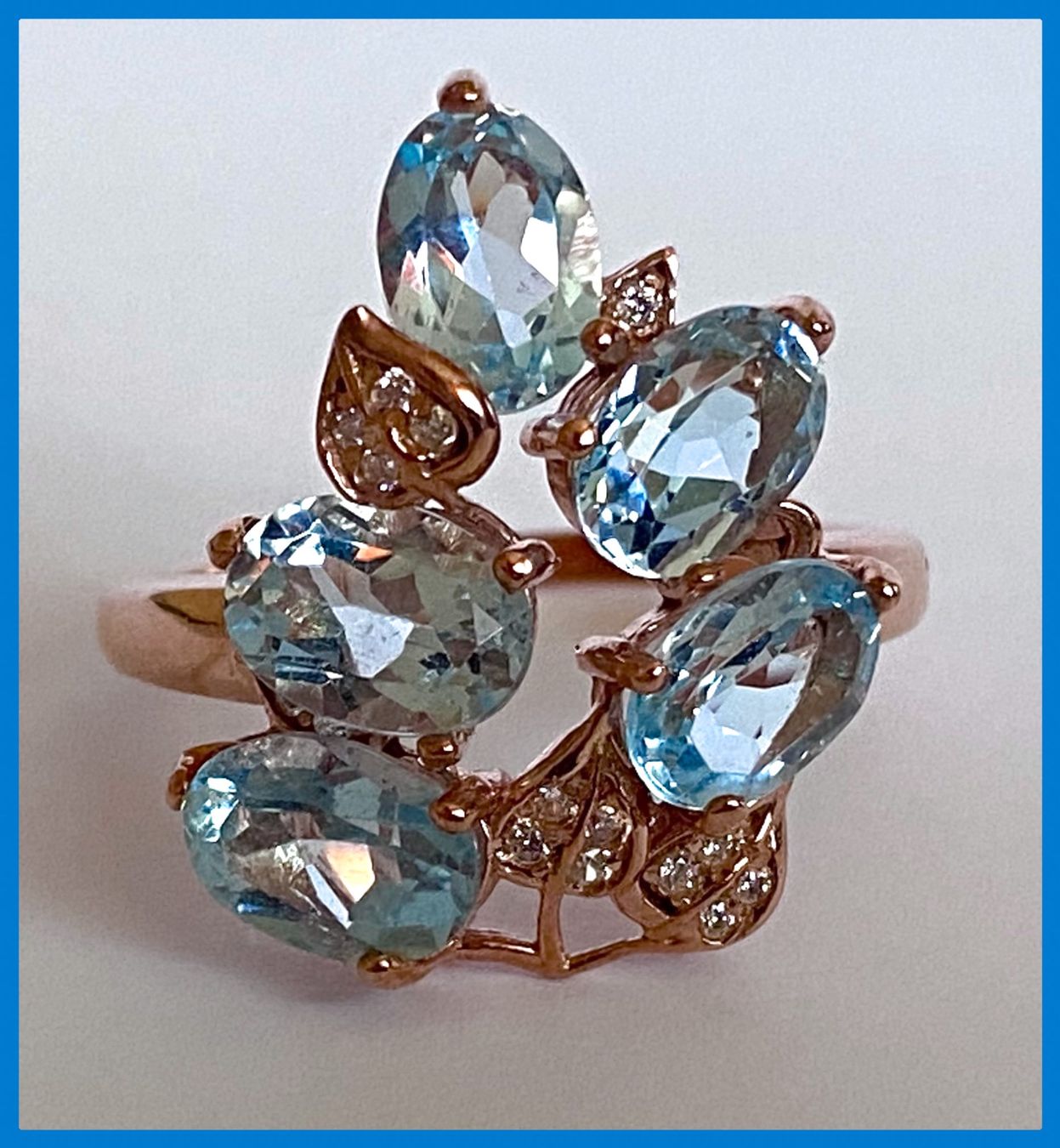 Ringe: Ring 925 SILBER Silberring Edelsteinring Swiss blue Topas – Neu und originalverpackt aus Berg TG von magginello 1