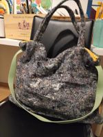Upcycling Tasche Shopper Unikat Filzoptik Handarbeit gross