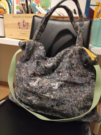 Upcycling Tasche Shopper Unikat Filzoptik Handarbeit gross