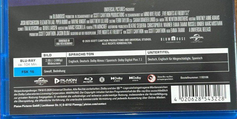 Tutti i DVDs: Five Nights at Freddy's 2 - Blu-ray - Top Zustand – Usato da Beringen venduto da Mantafisch1 2