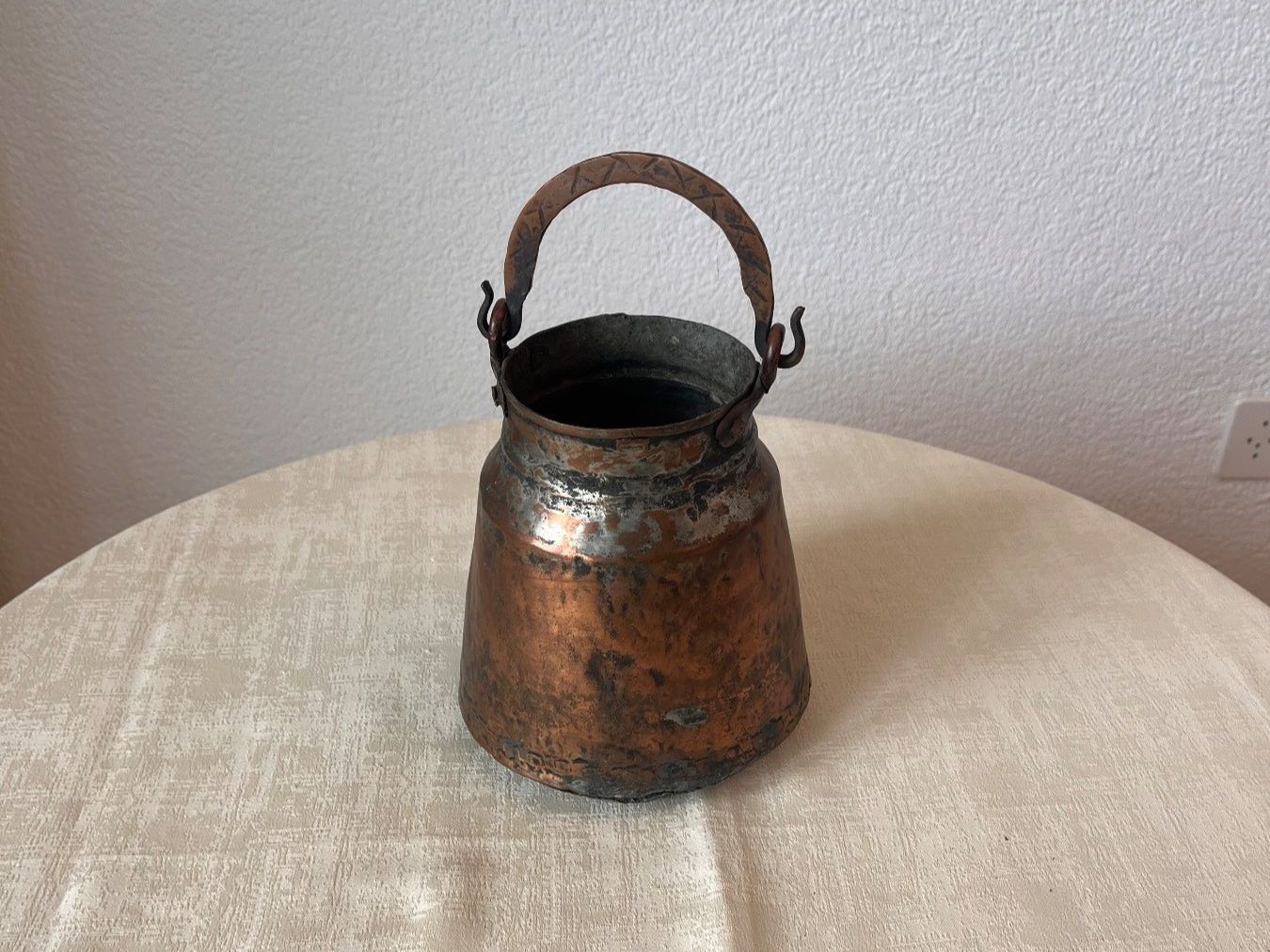 Pentole: antiker Kupferkessel mit Henkel – Usato da Mollis venduto da Andyasi01