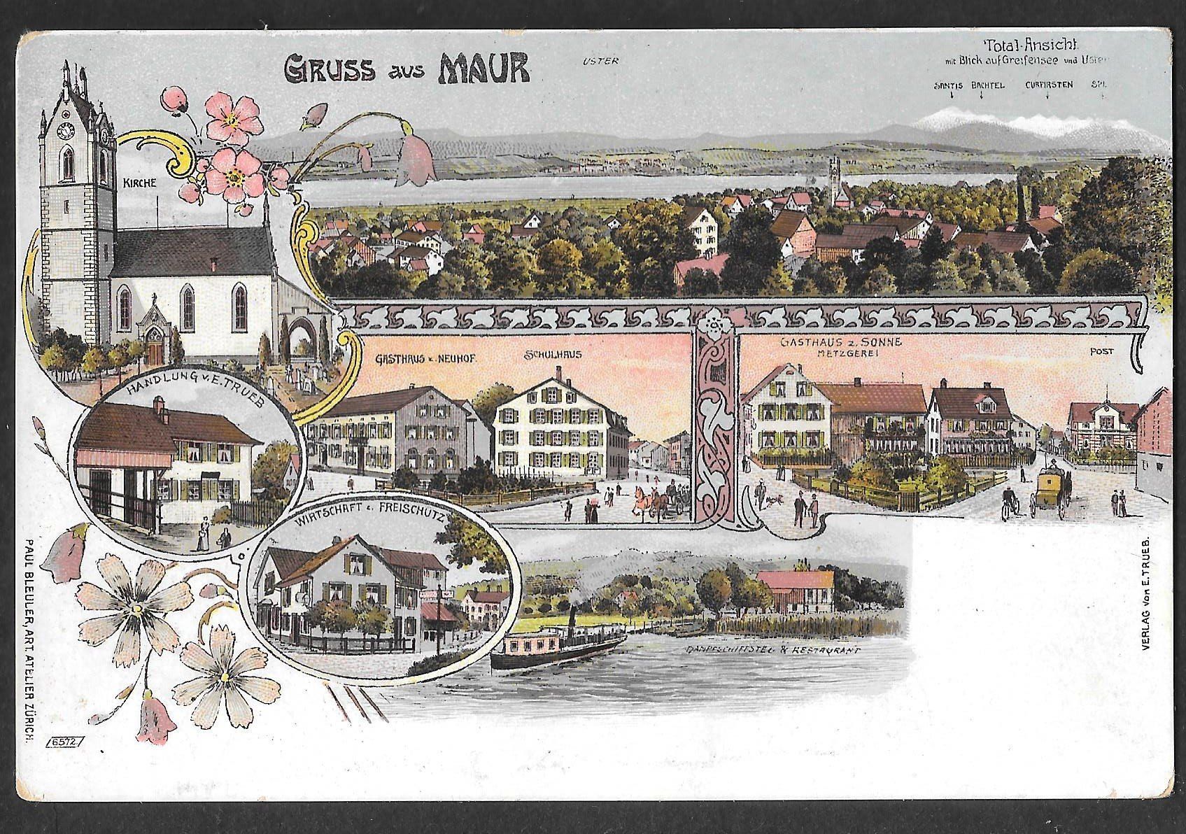 Cartoline postali: Maur farbige Lithografie 7 Bilder – Usato da Olten venduto da clotaldi