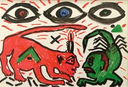 A. R. Penck  3 Farbdrucke: Kleines Licht, Ich/Kirsten, Mars