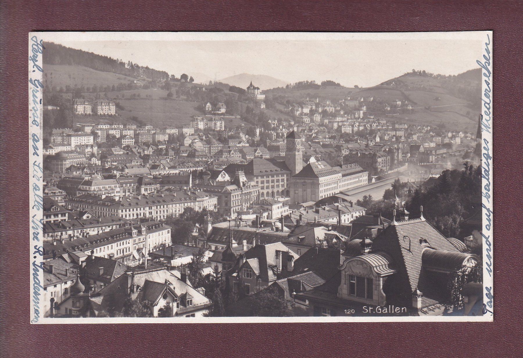 Cartoline postali: ST. GALLEN - Teilansicht - 1927 – Usato da Pully venduto da nicecards