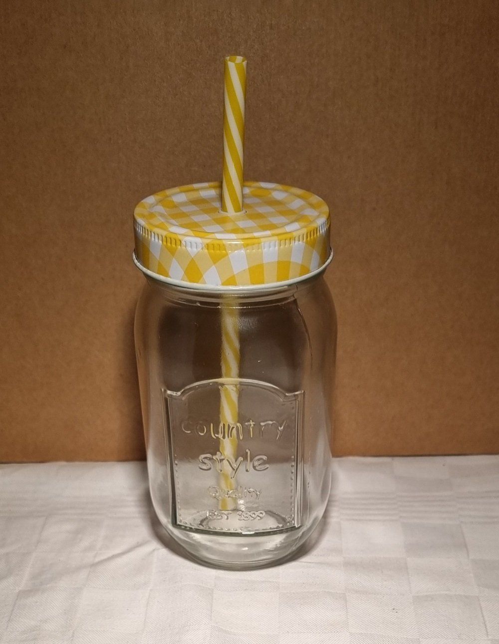 Gläser: Trink Glas Becher mit Deckel und Röhrli Strohhalm – Neu (gemäss Beschreibung) aus Oberentfelden von Creapoint