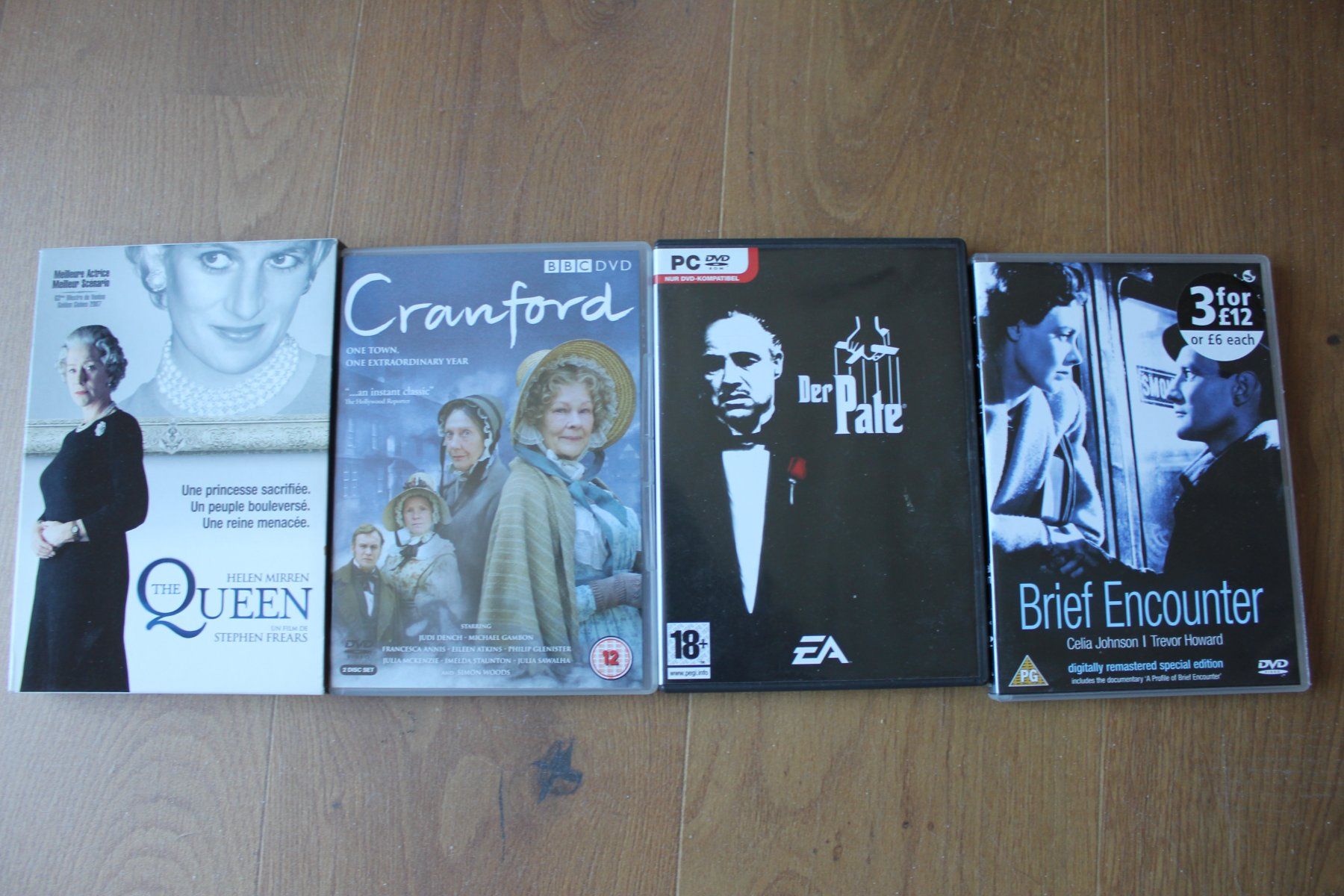 Alle DVDs: 4 DVDs: The Queen, Cranford, Der Pate, Brief Encounter – Gebraucht aus Rapperswil SG von wangtcm