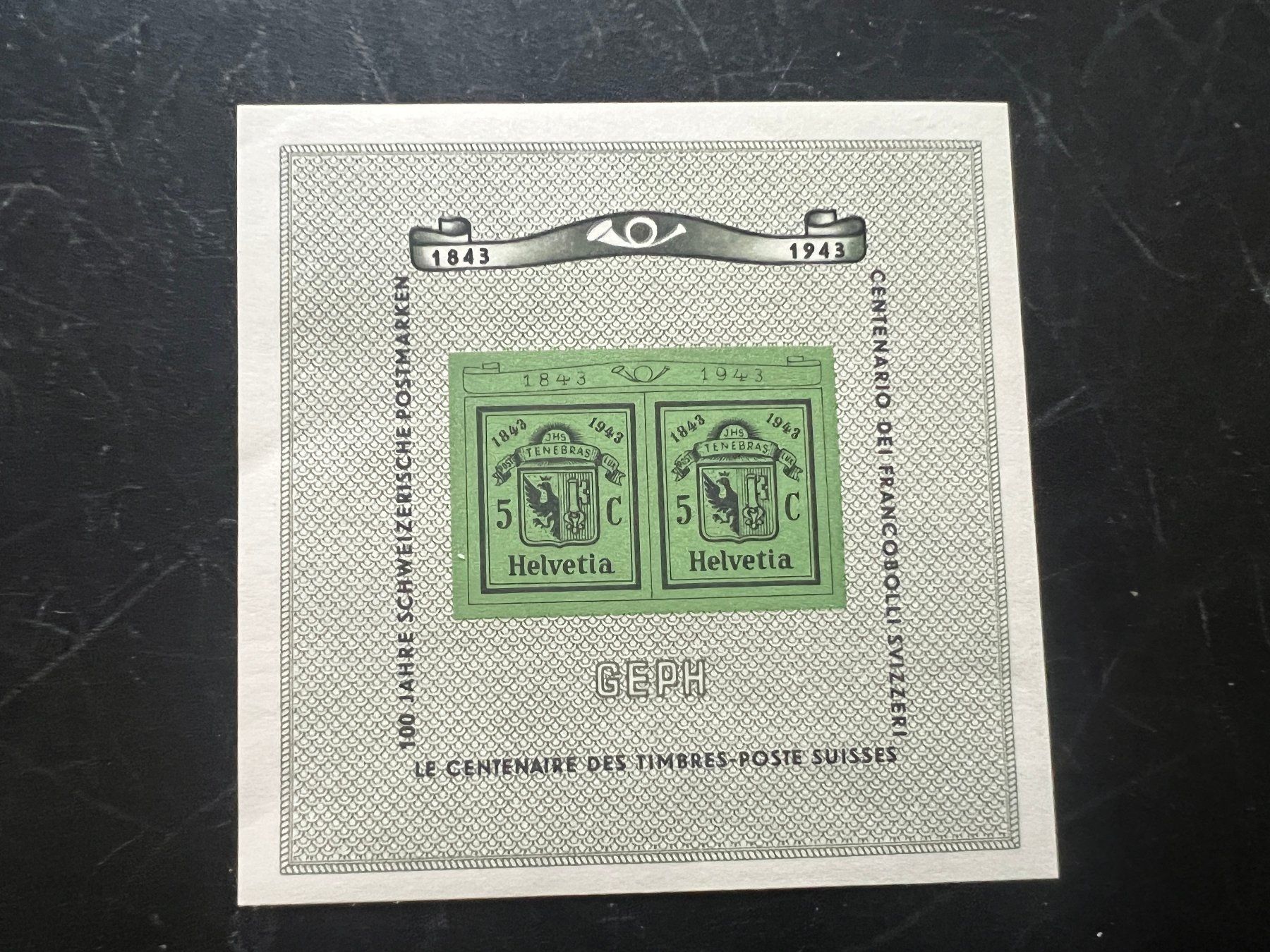 Tutti i francobolli: 1943 Genfer Block **   (A758) – Nuovo (secondo la descrizione) da Hinwil venduto da Sidi4