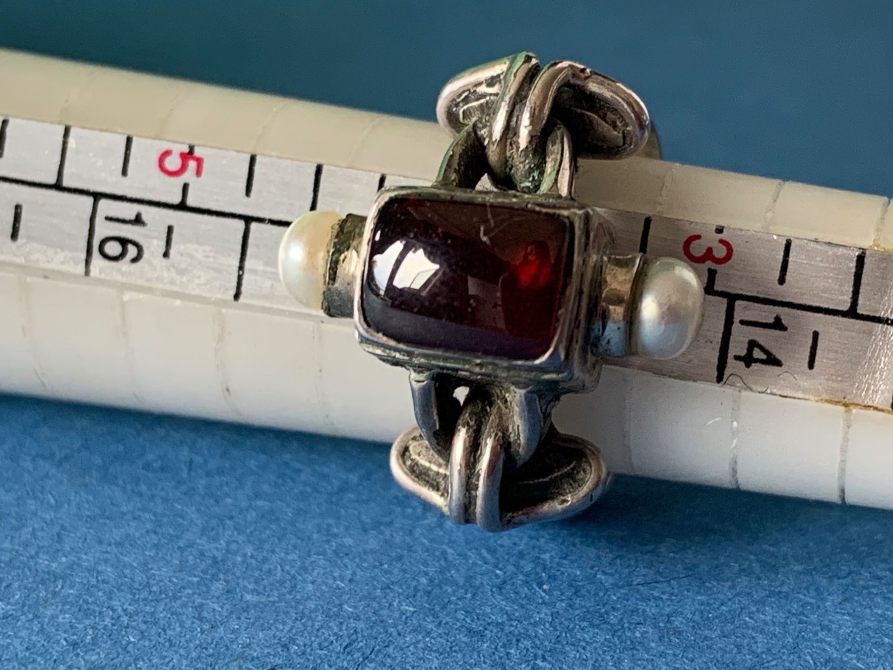 Ringe: Silberring burgunder Perlen (47/15) – Gebraucht aus Laufen von Bellebellezza 6