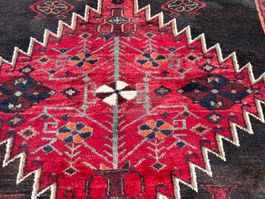 Charaktervoller antiker Afshar-Teppich aus Persien 236 x 146