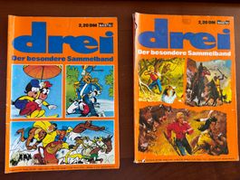 2 vintage Comics 70er "drei" Sammelband Bessy Lasso Wastl Fe