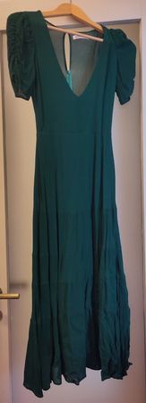 Dunkelgrünes Maxikleid von Reformation, Gr. 34