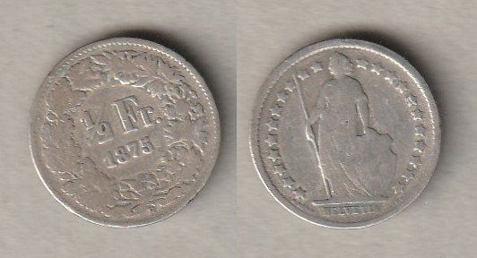 Toutes les monnaies: 1/2 Franken 1875 – D'occasion à Allschwil par Coinfreak