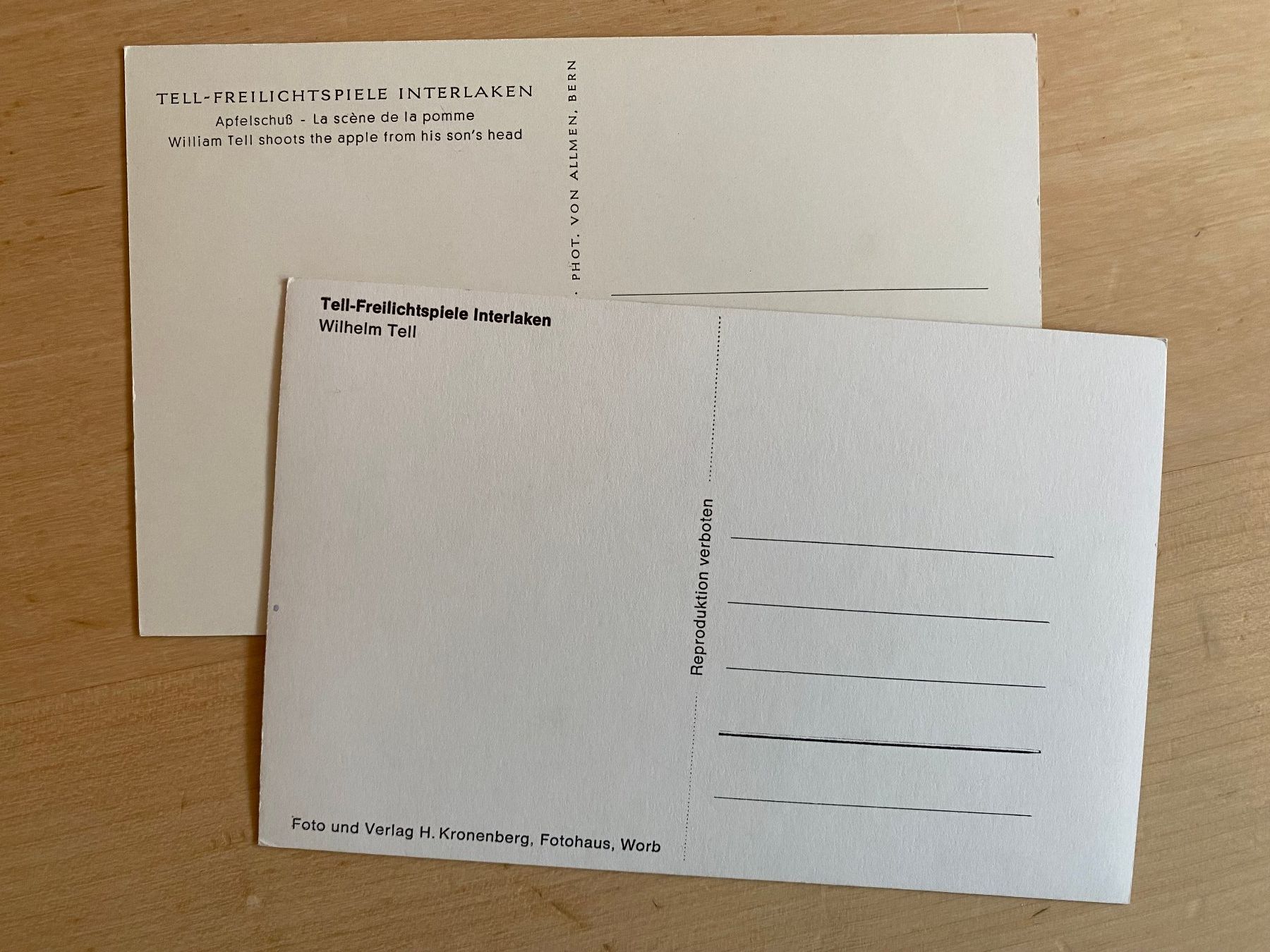 Ansichtskarten: 2 AKs Tell-Freilichtspiele Interlaken BE – Neu (gemäss Beschreibung) aus deitingen von popcorn02 1
