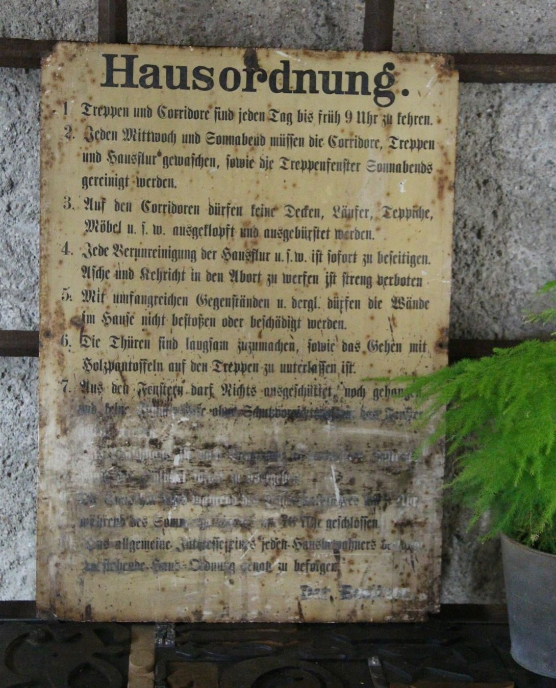 Insegne: grosses Blechschild Hausordnung – Usato da Birrwil venduto da brandschatz_birrwil 5