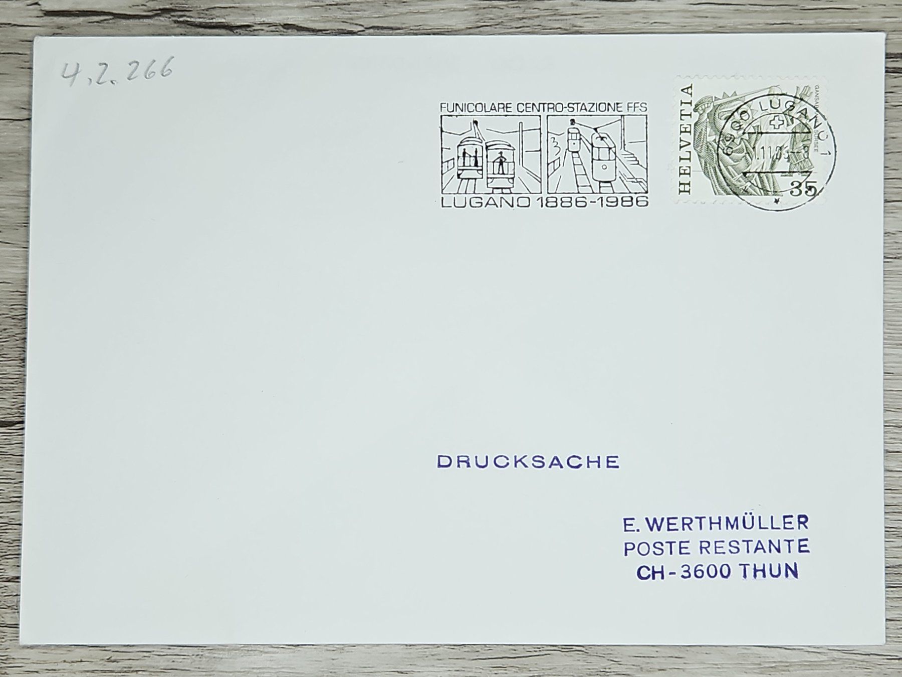Tutti i francobolli: CL02 Enveloppe + Timbre Suisse 1986 – Usato da Cousset venduto da Patrick_Collections