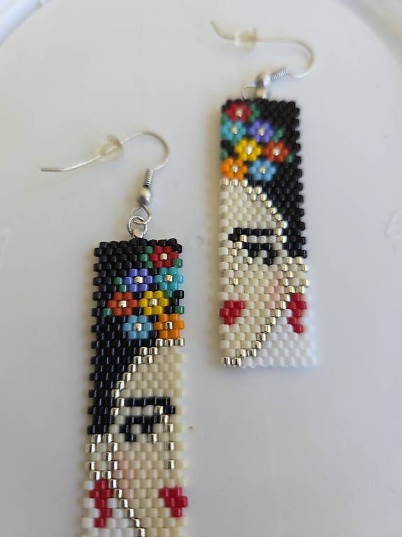Orecchini pendenti & Orecchini a lobo: Frida Kahlo Ohrringe Miyuki Perlen – Usato da Au ZH venduto da ali_tf7f 1