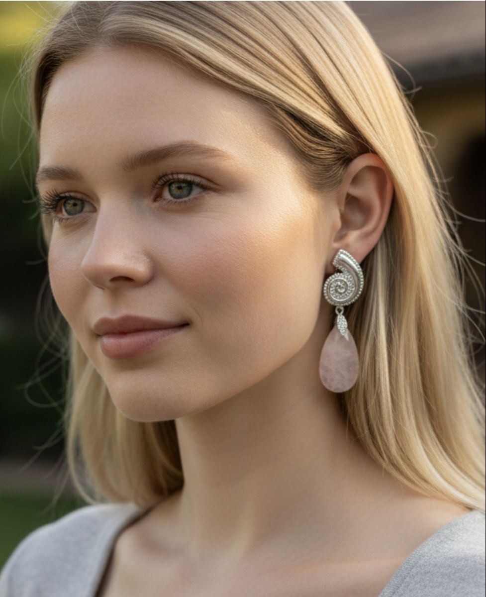 Orecchini pendenti & Orecchini a lobo: Ohrringe, Rose Quartz Tropfen – Nuovo e nell'imballaggio originale da Kriens venduto da Hortensie6 3