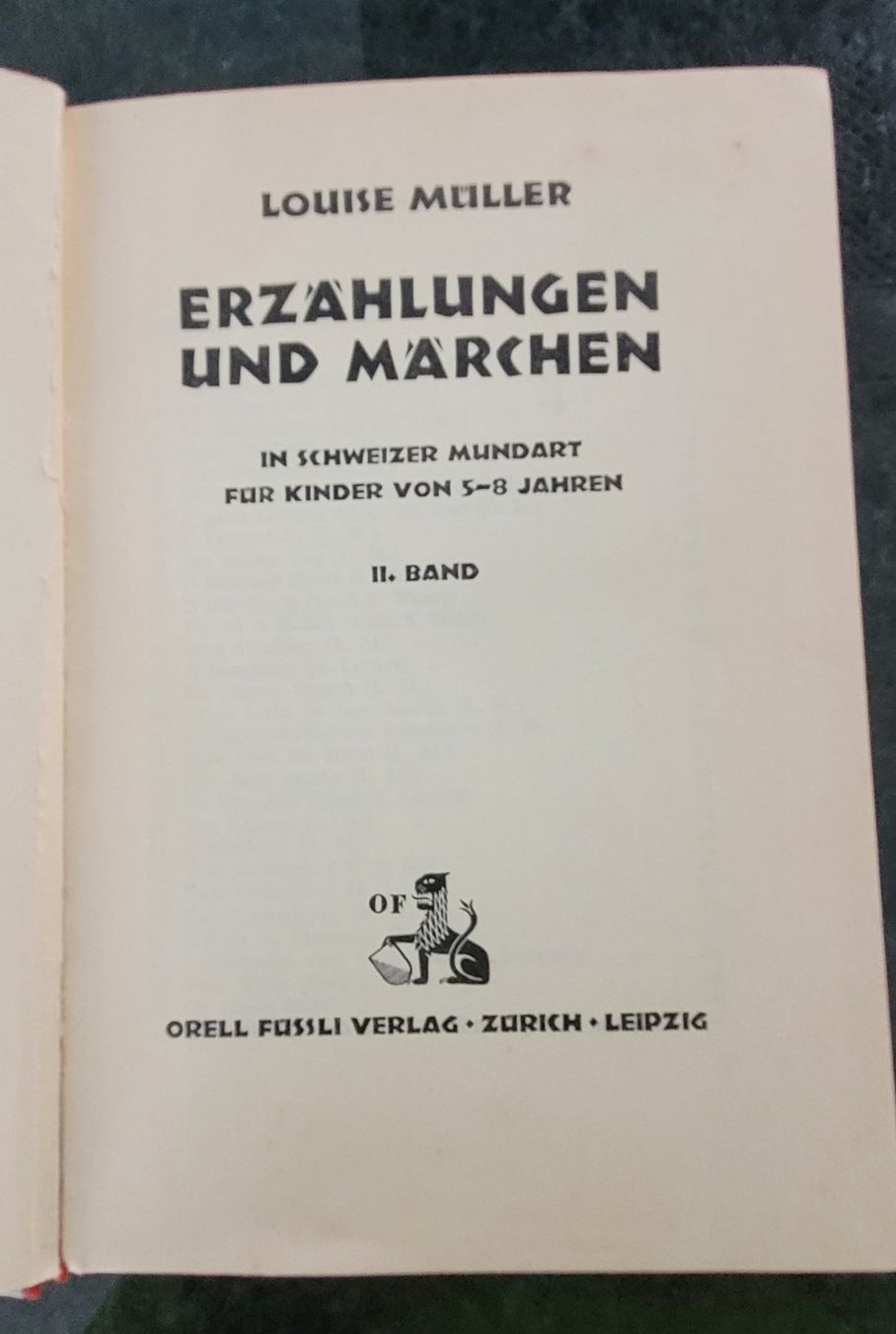 Libri: Louise Müller  ERZÄHLUNGEN UND MÄRCHEN  II.BAND  1932 – Usato da SCHÜBELBACH venduto da CoKaHa 1