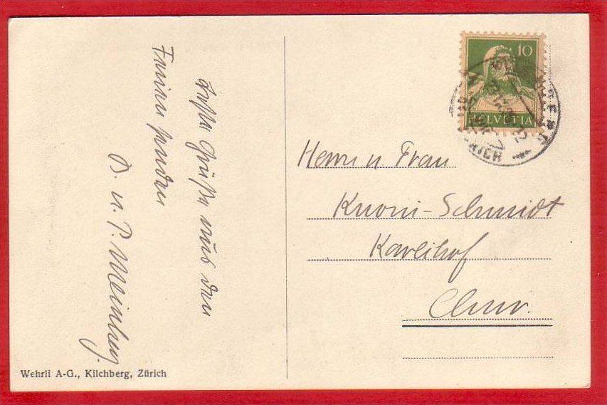 Cartoline postali: KILCHBERG DICHTERHAUS C.F. MEYER – Usato da Grüningen venduto da Kartenlaube 1