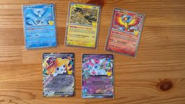 Lot de 5 cartes Pokémon 30th FR