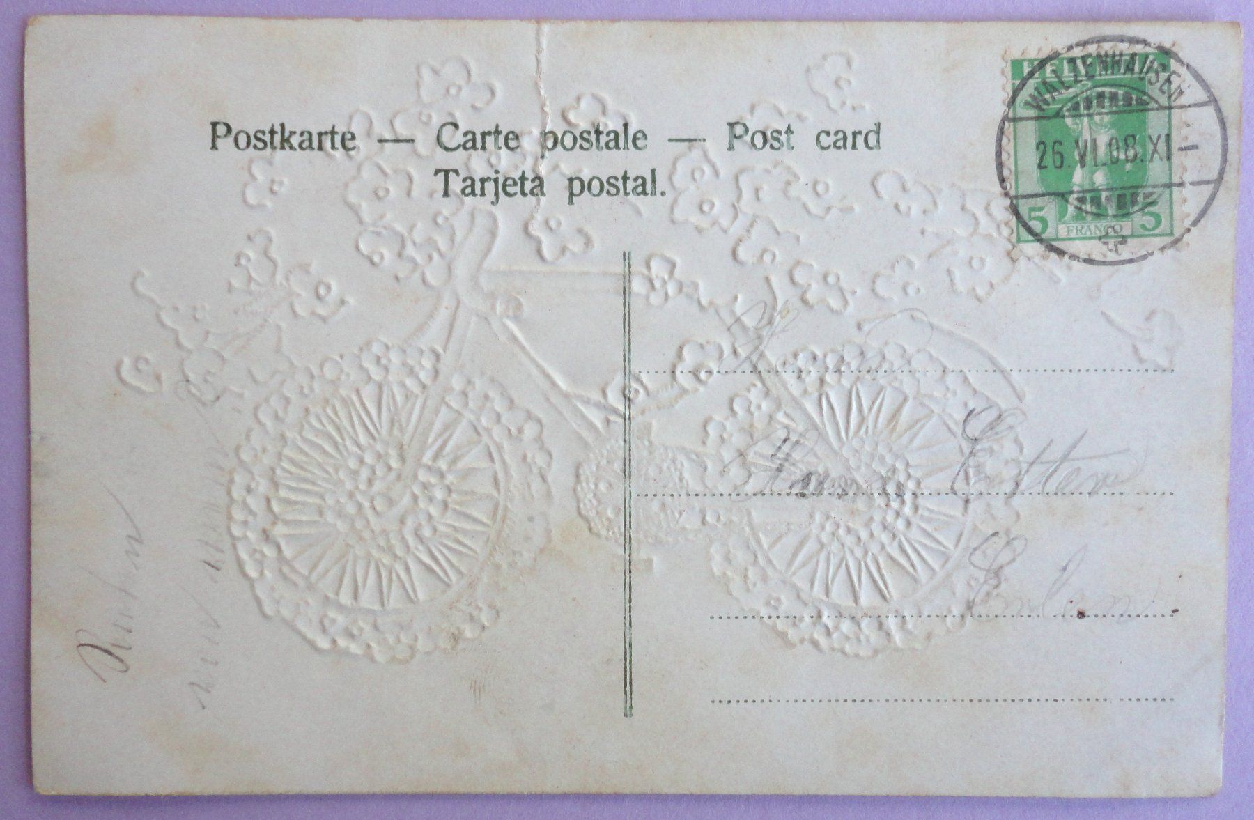 Cartoline postali: Vélo fleuri – Difettoso da Fétigny venduto da Billy2miny 1
