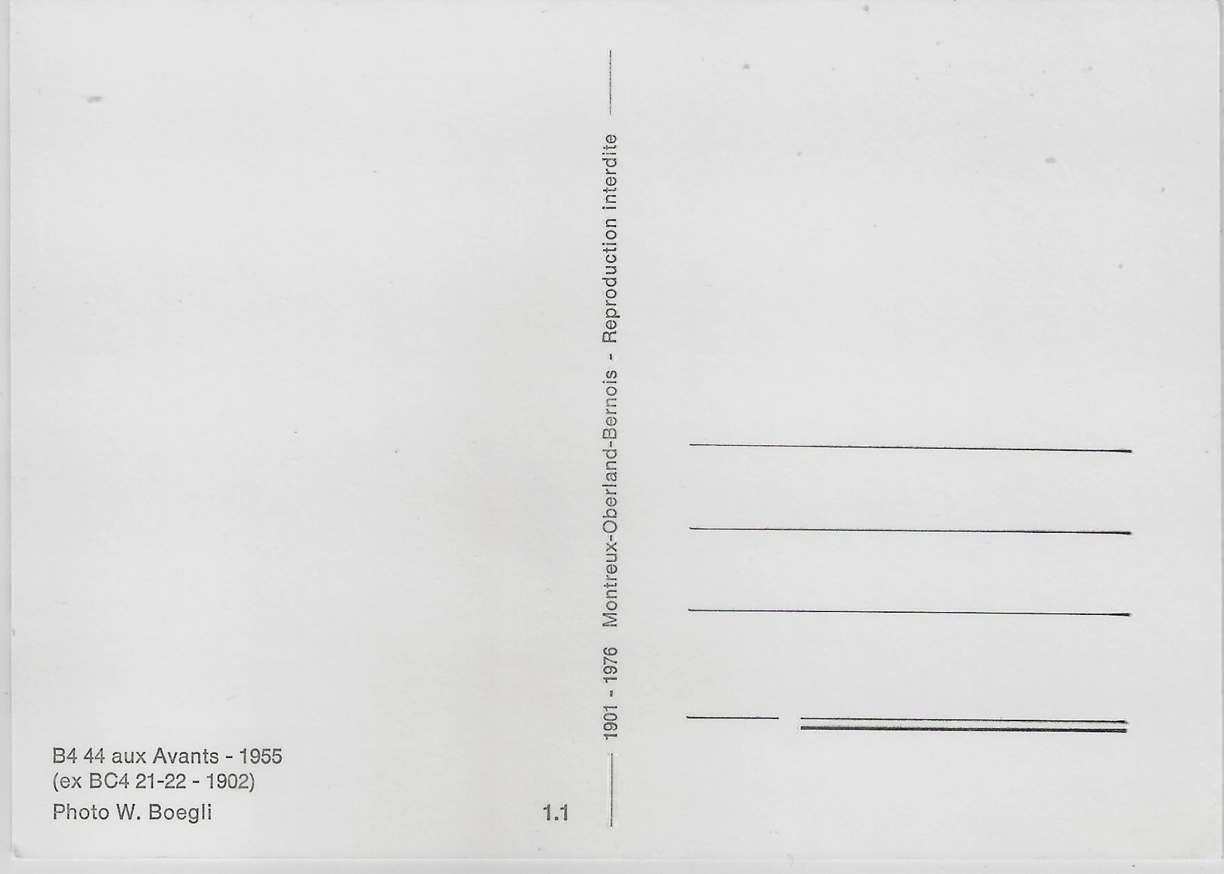 Cartoline postali: M.O.B. B4 44 aux Avants 1955 – Antico da Ettingen venduto da Kartenplanet 1