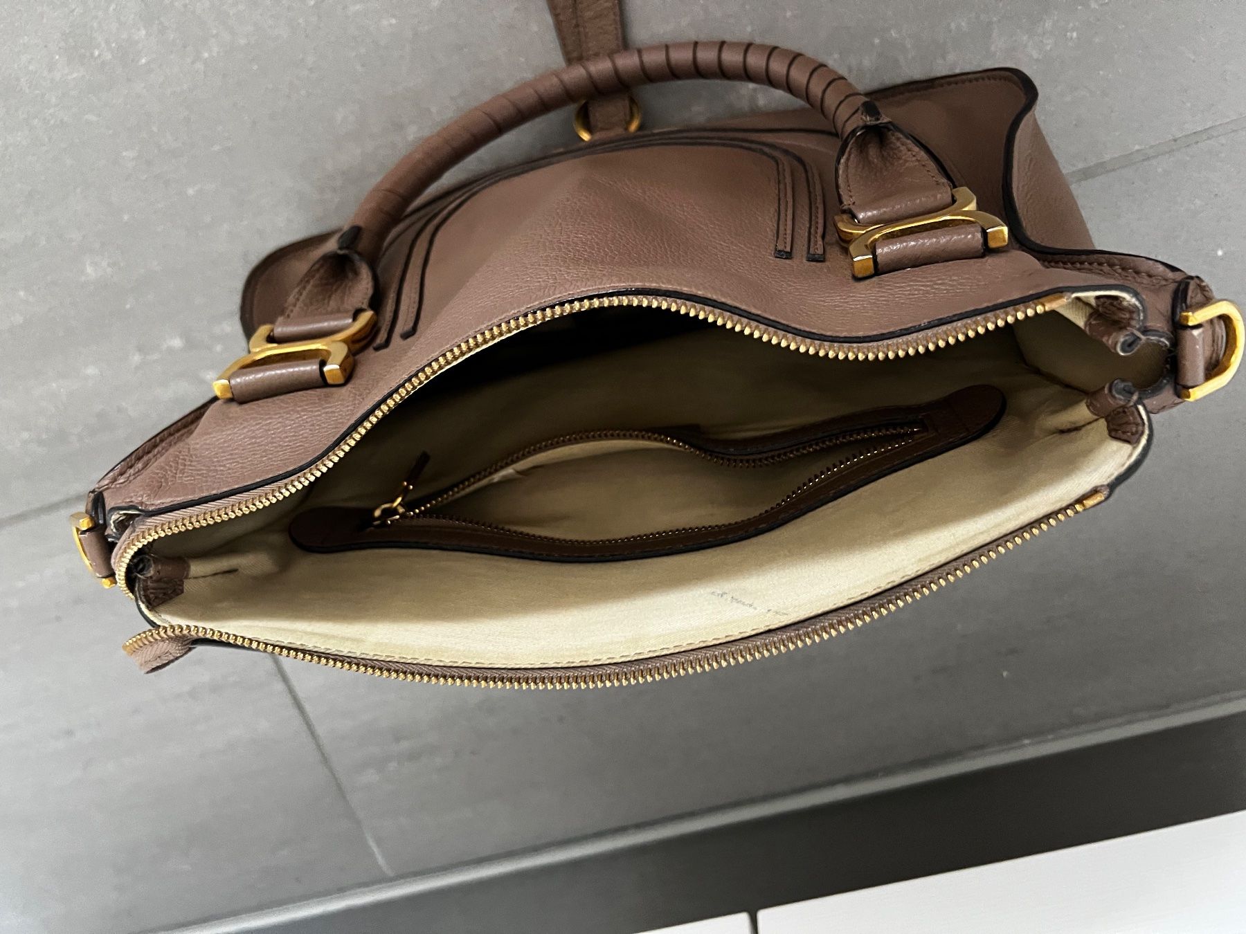 Chloé Taschen für Damen: Chloe Marcie Original Handtasche tan – Gebraucht aus Russikon von Vogelpe 1