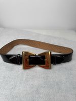 Gucci black patent leather „queens belt“