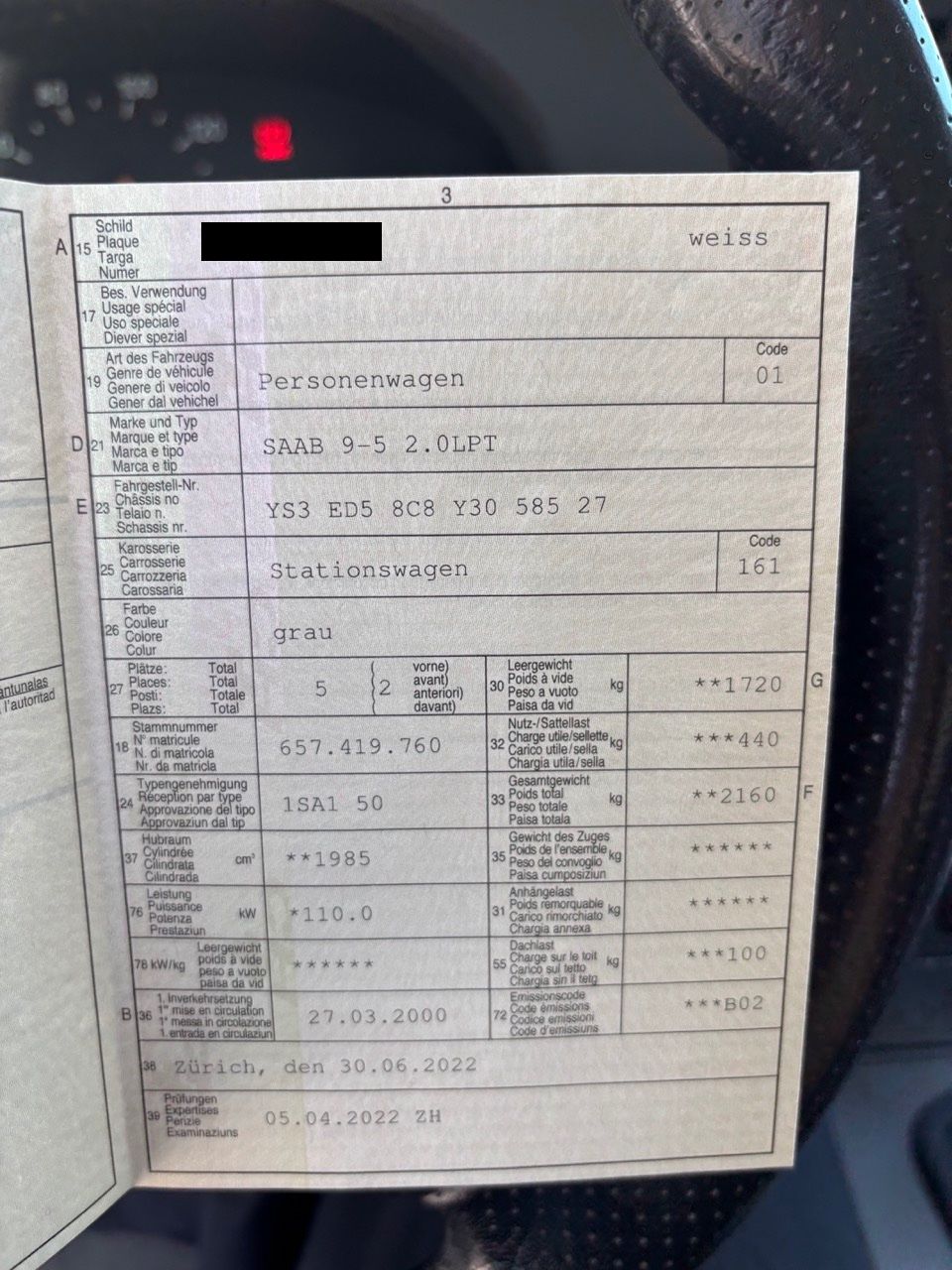 Saab Autos: Saab 9-5 2.0 LPT – Defekt aus Zürich von tho_6dxy 9