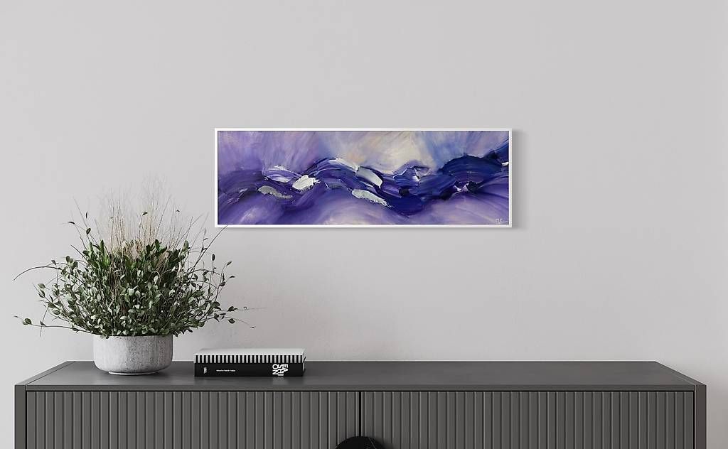 Dipinti: Acrylbild 60x20cm violett-blau – Nuovo e nell'imballaggio originale da Urdorf venduto da manuela4