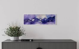 Acrylbild 60x20cm violett-blau