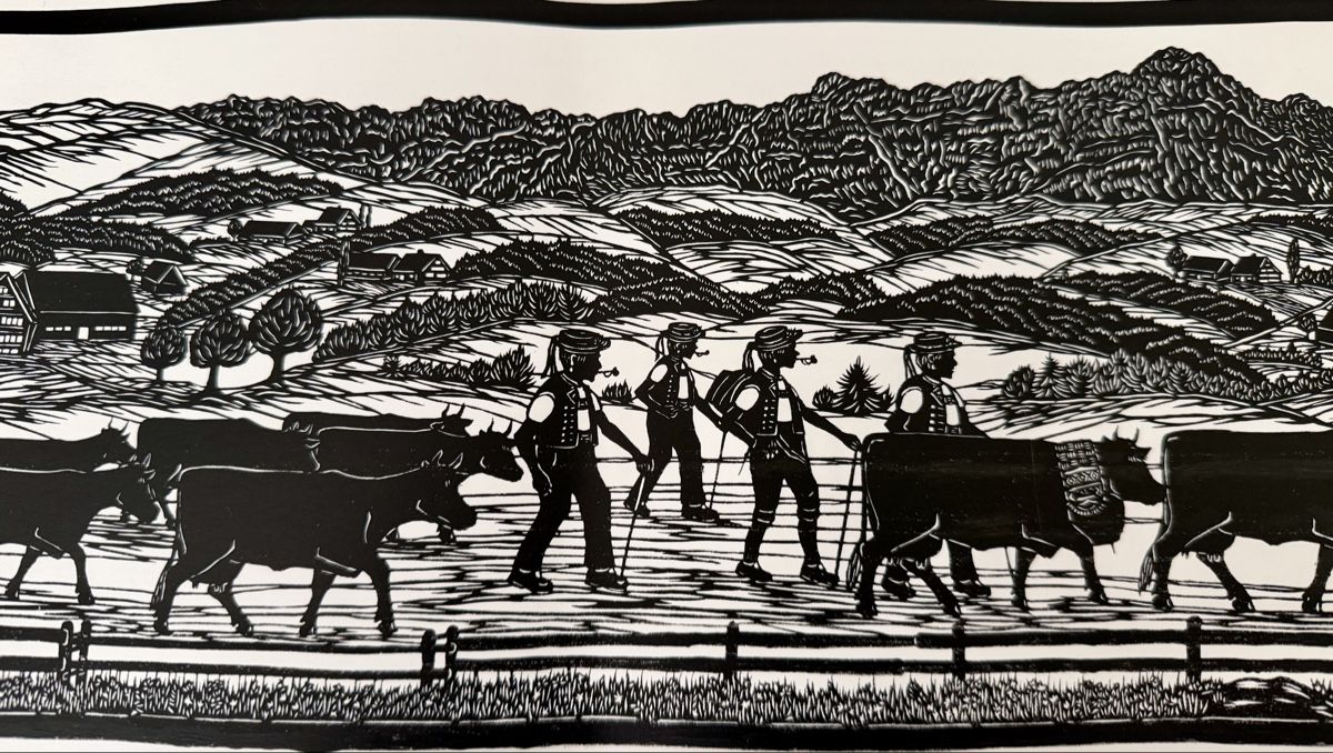 Dipinti: Schweizer  "Viehtrieb" von W. Häfeli, 1980. – Usato da Libingen venduto da Wisli 3