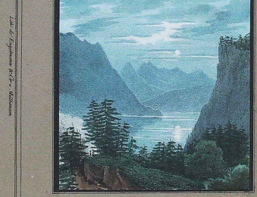 Gravures: Brienzersee altkolorierte Lithographie – D'occasion à Rafz par Helvet32 1