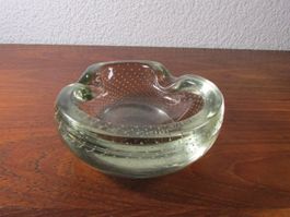 Murano Controlled Bubble Glasschale Aschenbecher 70er Jahre