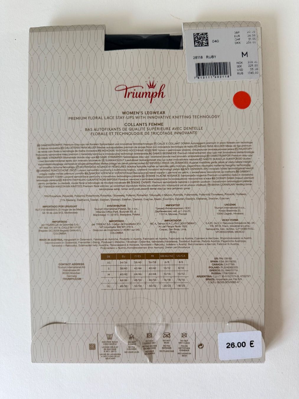 Calze & Collant: TRIUMPH, Stay-Ups BODY-MAKE UP 10 Ultra Sheer, Gr.M, Ruby – Nuovo e nell'imballaggio originale da Rudolfstetten venduto da gst_g7xl 2
