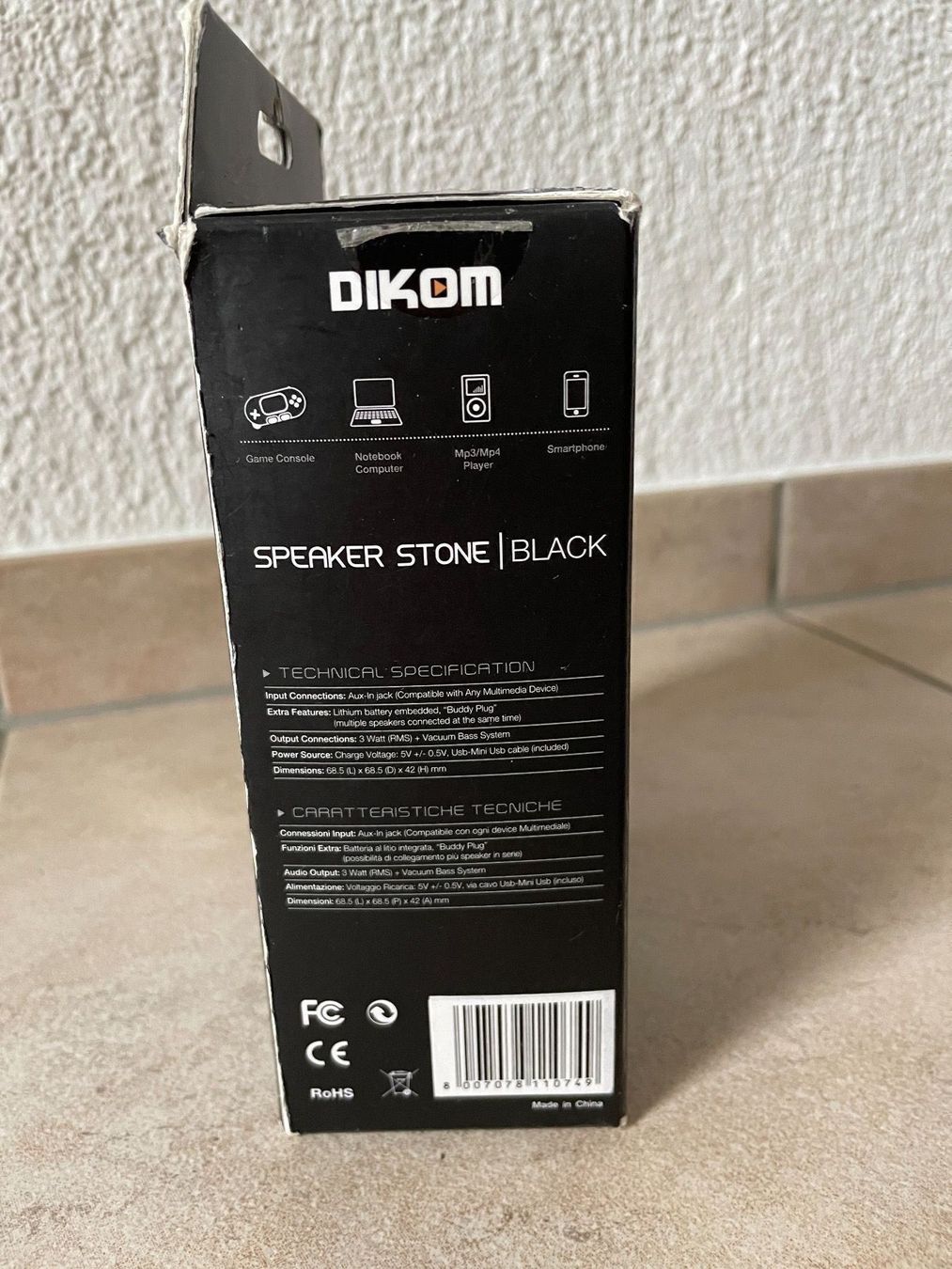 Casse acustiche: Dikom Speaker Stone, black, NEU – Nuovo e nell'imballaggio originale da Wilderswil venduto da Renaissance1 1