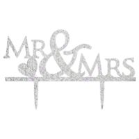 NEUER Torten Topper silber Hochzeitstorte MR&MRS - 200843