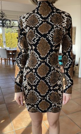 Schlangenmuster Minikleid Zara Gr. M