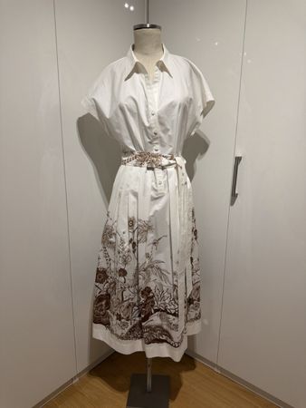 Eleventy Hemdkleid weiss / Braun