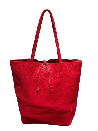 DESIGNER ITALY ROT TASCHE SHOPPER ECHT LEDER MEGA PRAKTISCH