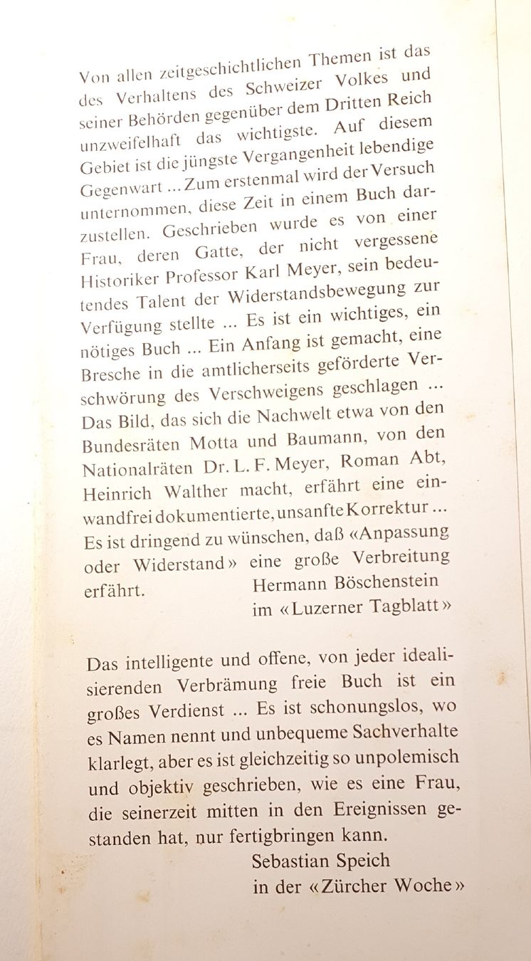 Libri: Buch " Anpassung oder Wiederstand" von Alice Meyer 1965 – Usato da Wigoltingen venduto da Finiland 3