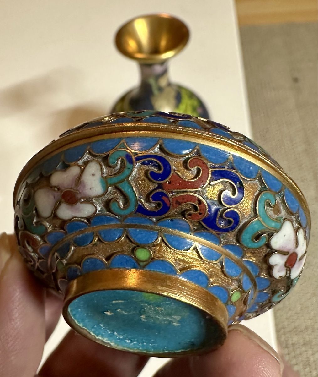 Tutte le decorazioni: Wunderschönes alte Cloisonné Dose, Handarbeit Top! – Usato da Zürich venduto da c_d_r 3