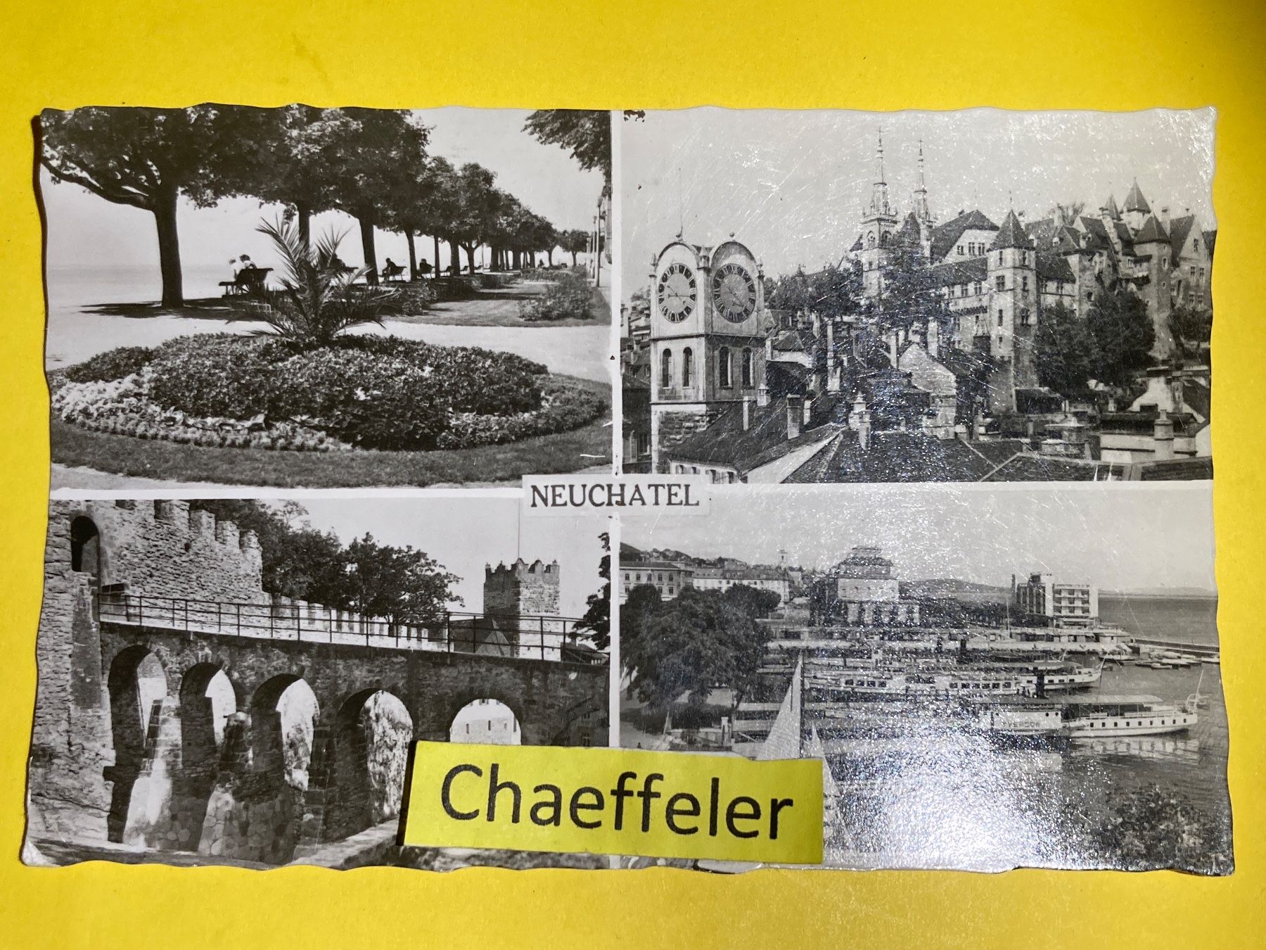 Cartoline postali: 1959 Neuchâtel – Usato da Zürich venduto da Chaeffeler