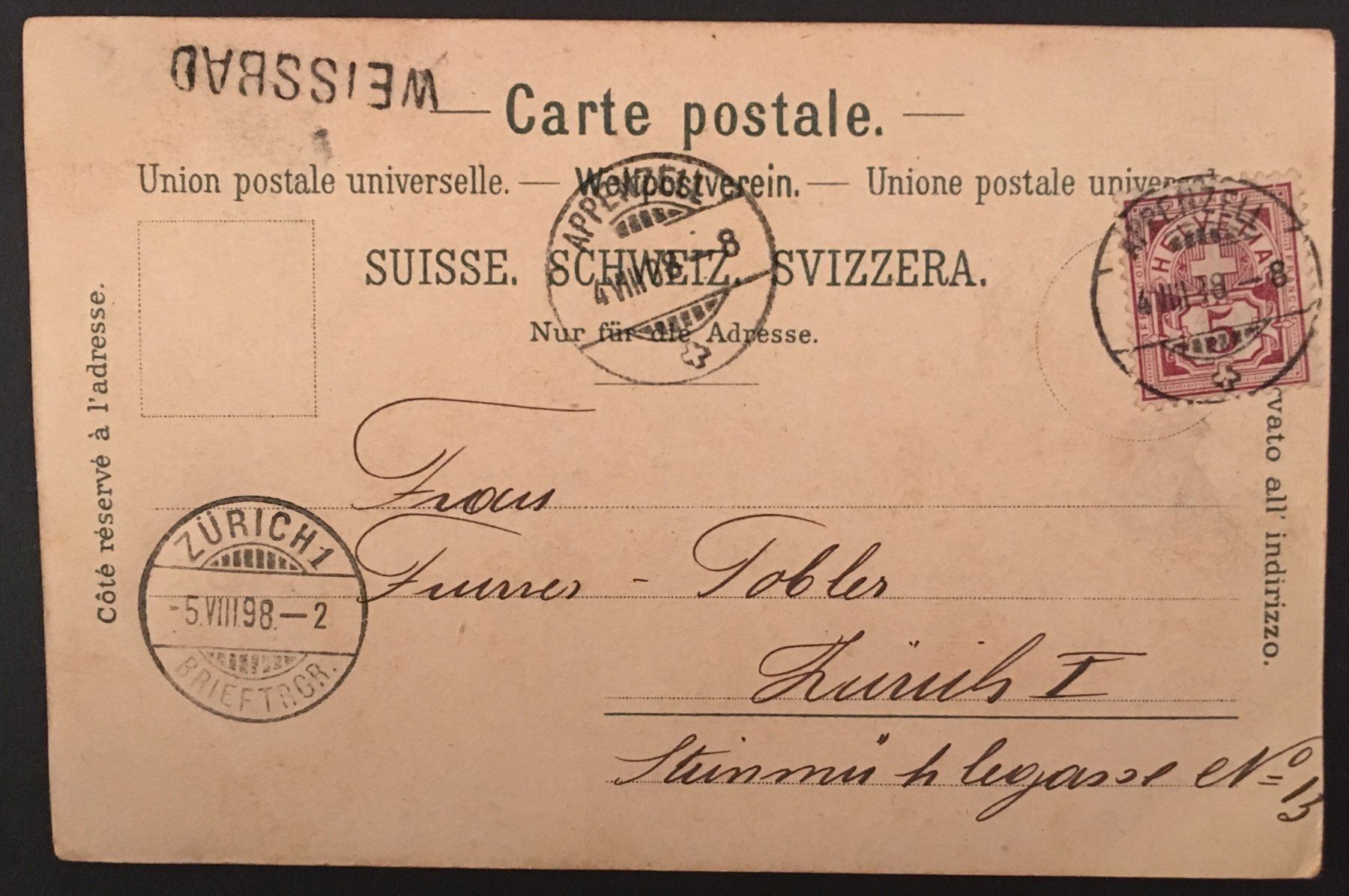 Cartoline postali: Gruss aus Appenzell 1898 – Usato da Kreuzlingen venduto da Rschweiz1 1